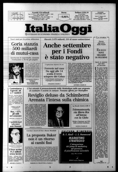 Italia oggi : quotidiano di economia finanza e politica